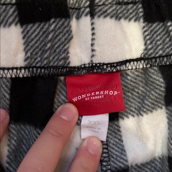 Men’s Black & White Buffalo Plaid Checkered Pajama Pants XXL - Picture 2 of 4